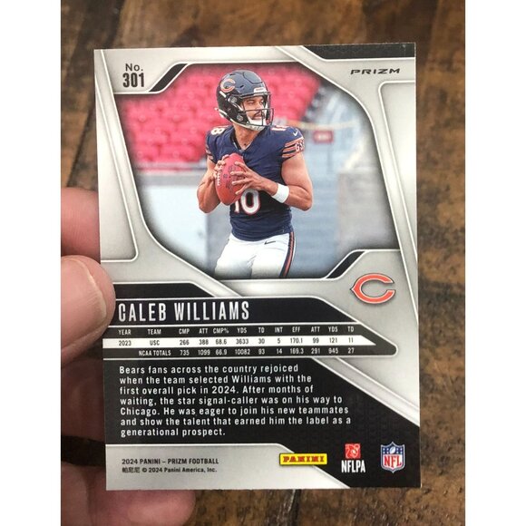 2024 Panini Prizm Rookies Caleb Williams #301 Pink Prizm (RC) - Picture 4 of 4